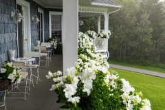 Morning terrace staged awaiting guests for breakfast