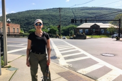Rachel is ready for our morning hike!